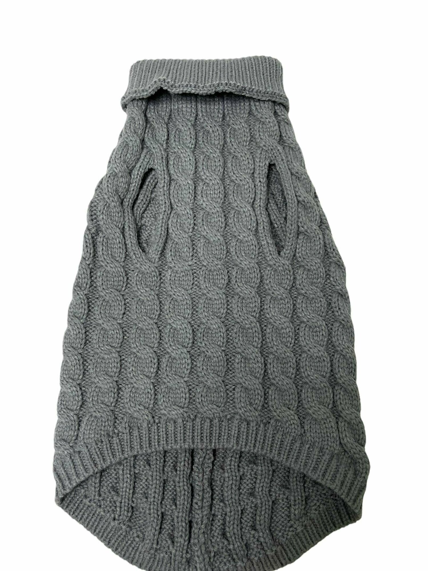 Вязанный свитер для собак всех пород / Серый / Размер L - фотография № 8