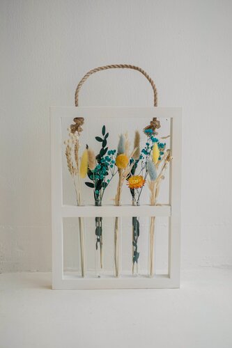 Изображение товара Сухоцветы для декора картина для интерьера панно настенное ваза TRAVA_DECOR( цветы: лаванда, хлопок, лагурус, эвкалипт, лен, пшеница) 35*25*4см