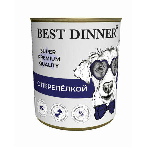 Best Dinner Super Premium консервы для собак с перепелкой - 340 г x 12 шт