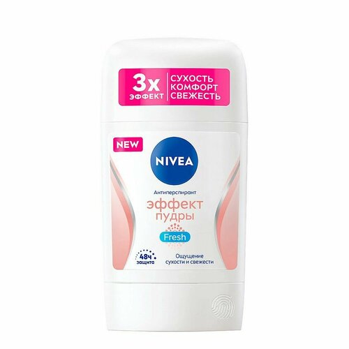 Nivea Антиперспирант-стик Эффект пудры Fresh, 50 мл, 2 шт. nivea антиперспирант стик эффект пудры fresh 50 мл 2 шт