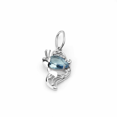 Подвеска Sirius Jewelry, серебро, 925 проба, родирование, фианит, размер 2 см.