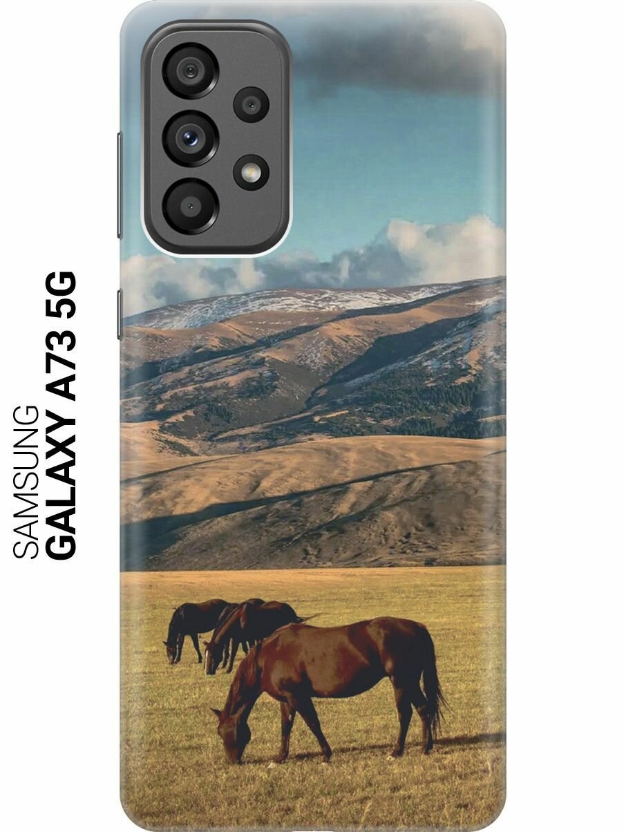 Силиконовый чехол на Samsung Galaxy A73 5G, Самсунг А73 5Г с принтом "Пастбище"