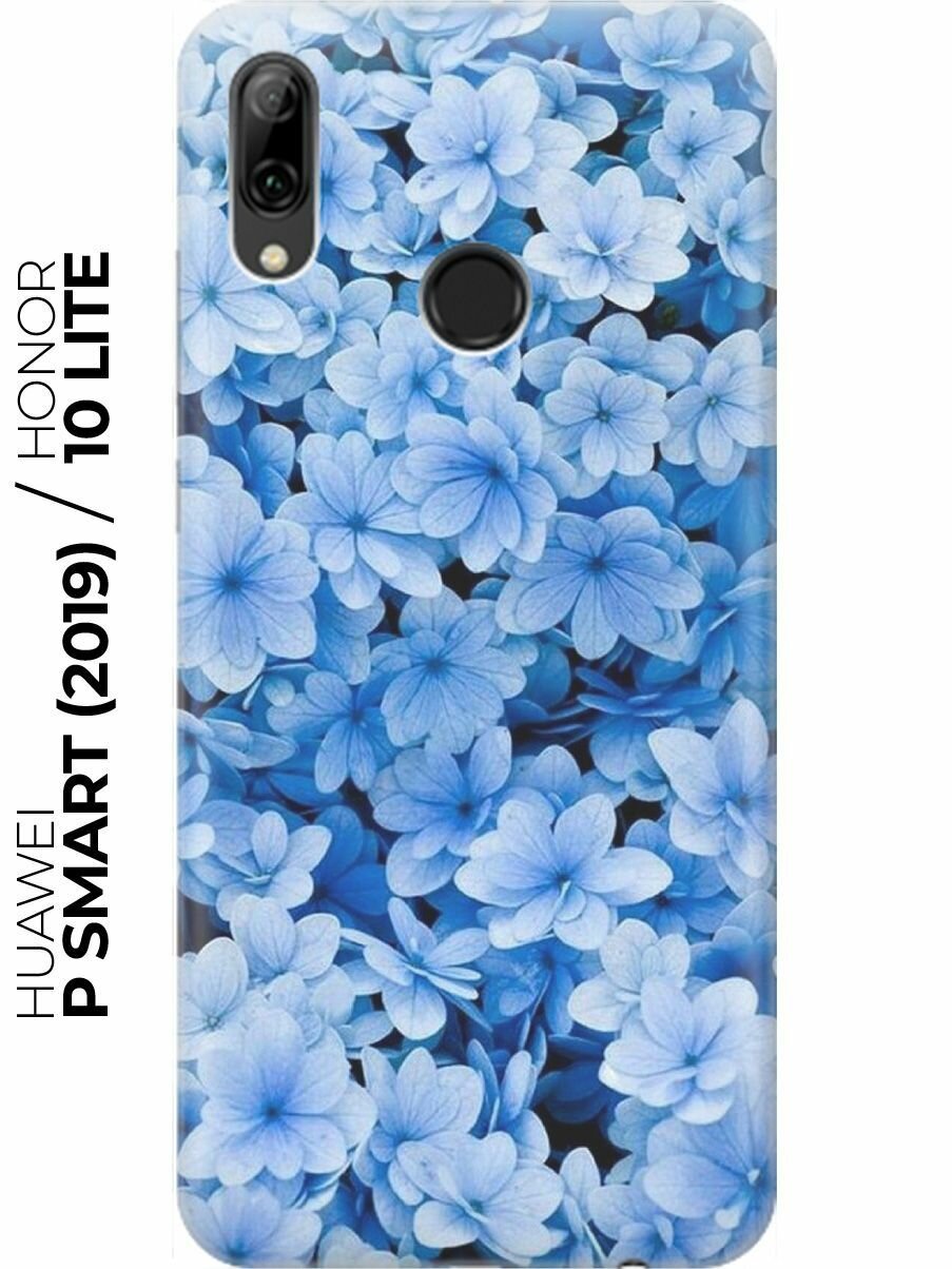 RE: PA Накладка Transparent для Huawei P Smart (2019) / Honor 10 Lite с принтом "Голубые цветочки"