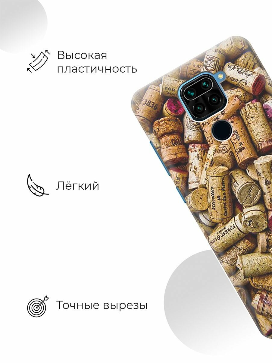 RE: PA Чехол - накладка ArtColor для Xiaomi Redmi Note 9 с принтом "Россыпь винных пробок"