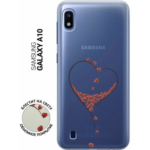 Ультратонкий силиконовый чехол-накладка для Samsung Galaxy A10 с 3D принтом Little hearts ультратонкий силиконовый чехол накладка transparent для samsung galaxy s10e с 3d принтом little hearts