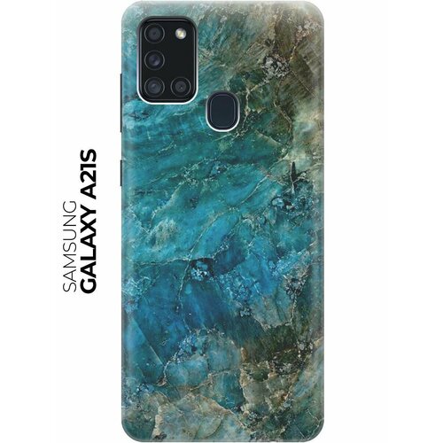 Чехол - накладка ArtColor для Samsung Galaxy A21s с принтом Синий мрамор чехол накладка artcolor для samsung galaxy s10e с принтом синий мрамор