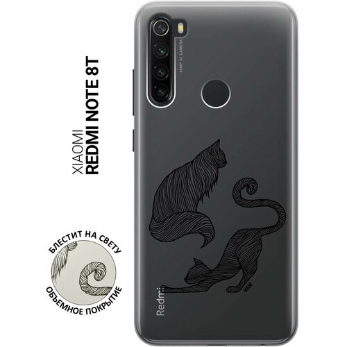 Ультратонкий силиконовый чехол-накладка для Xiaomi Redmi Note 8T с 3D принтом Lazy Cats ультратонкий силиконовый чехол накладка clearview 3d для xiaomi redmi note 8t с принтом cats in love