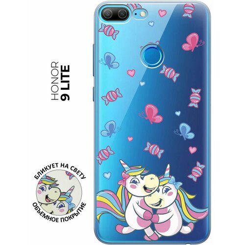 Силиконовый чехол с принтом Unicorns and Candies для Honor 9 Lite / Хонор 9 Лайт силиконовый чехол с принтом dream on для honor 9 lite хонор 9 лайт