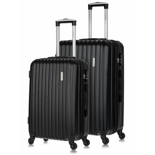 фото Комплект чемоданов l'case krabi, 2 шт., 94 л, размер m/l, черный