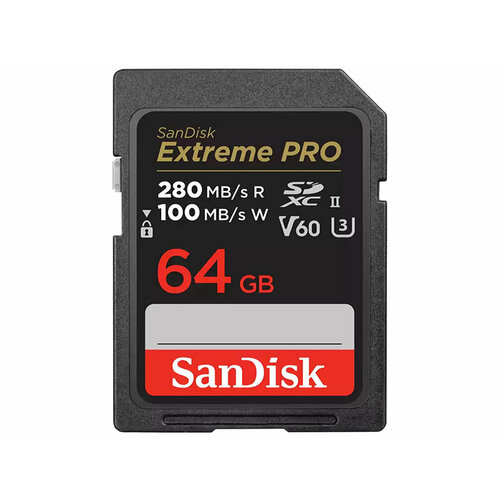 Карта памяти 64Gb - SanDisk Extreme Pro SDXC UHS-II V60 SDSDXEP-064G-GN4IN карта памяти sandisk 512gb sdsdxep 512g gn4in uhs ii