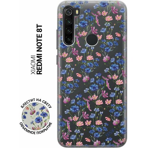 Ультратонкий силиконовый чехол-накладка для Xiaomi Redmi Note 8T с 3D принтом Lovely Cornflowers ультратонкий силиконовый чехол накладка для xiaomi redmi note 8t с 3d принтом space