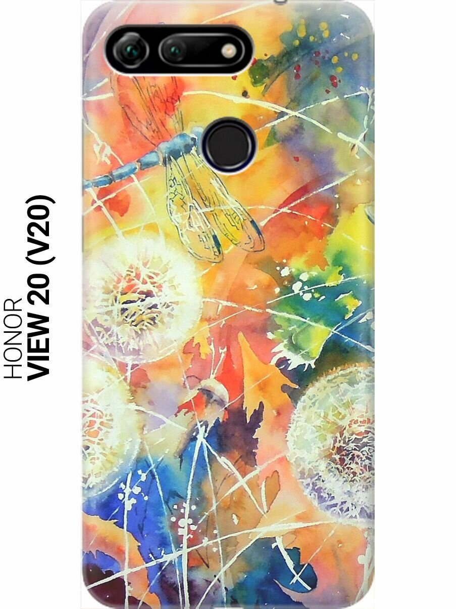 Ультратонкий силиконовый чехол-накладка для Honor View 20 (V20) с принтом "Одуванчики"
