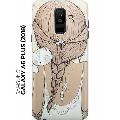 RE: PAЧехол - накладка ArtColor для Samsung Galaxy A6 Plus (2018) с принтом Девочка в обнимку с котом силиконовый чехол на samsung galaxy a6 plus 2018 кассеты для самсунг галакси а6 плюс
