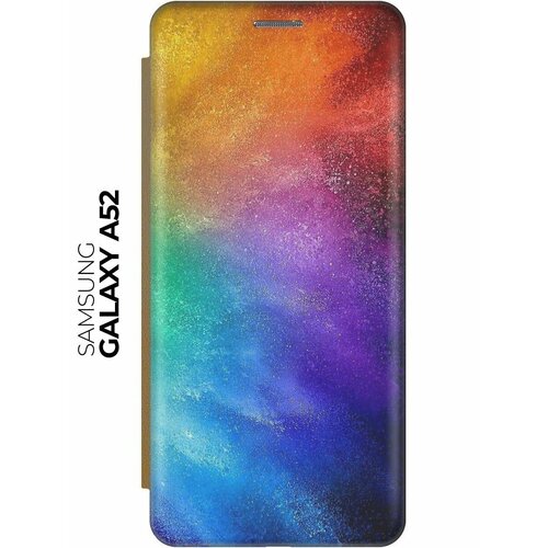 Чехол-книжка Торжество красок на Samsung Galaxy A52 / Самсунг А52 золотой чехол книжка разноцветные капли красок на samsung galaxy a52 самсунг а52 с эффектом блика золотой