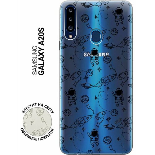 Ультратонкий силиконовый чехол-накладка для Samsung Galaxy A20s с 3D принтом Space ультратонкий силиконовый чехол накладка для samsung galaxy a71 с 3d принтом space