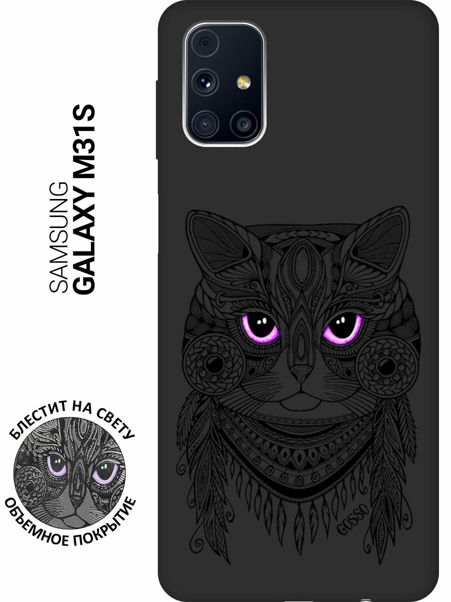 Ультратонкая защитная накладка Soft Touch для Samsung Galaxy M31S с принтом "Grand Cat" черная