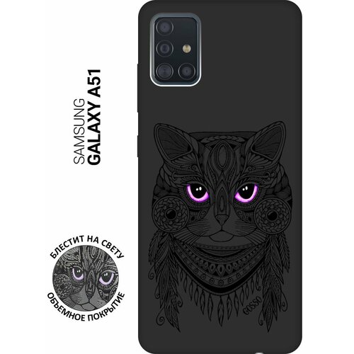 Ультратонкая защитная накладка Soft Touch для Samsung Galaxy A51 с принтом Grand Cat черная ультратонкая защитная накладка soft touch для samsung galaxy a20 a30 с принтом grand cat черная