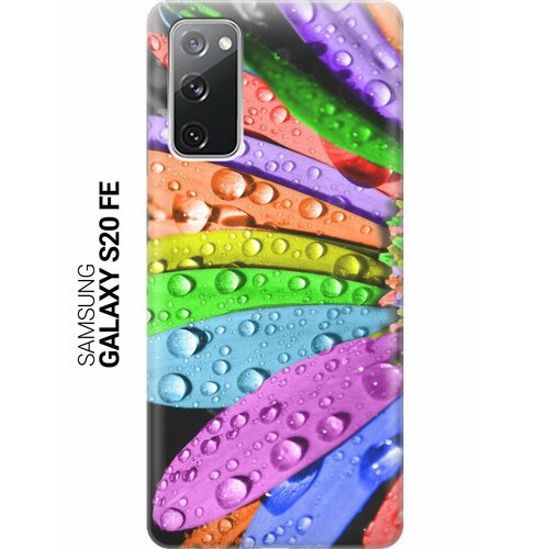ультратонкий силиконовый чехол накладка для samsung galaxy note 10 lite с принтом разноцветные листья в каплях Ультратонкий силиконовый чехол-накладка для Samsung Galaxy S20 FE с принтом Разноцветные листья в каплях