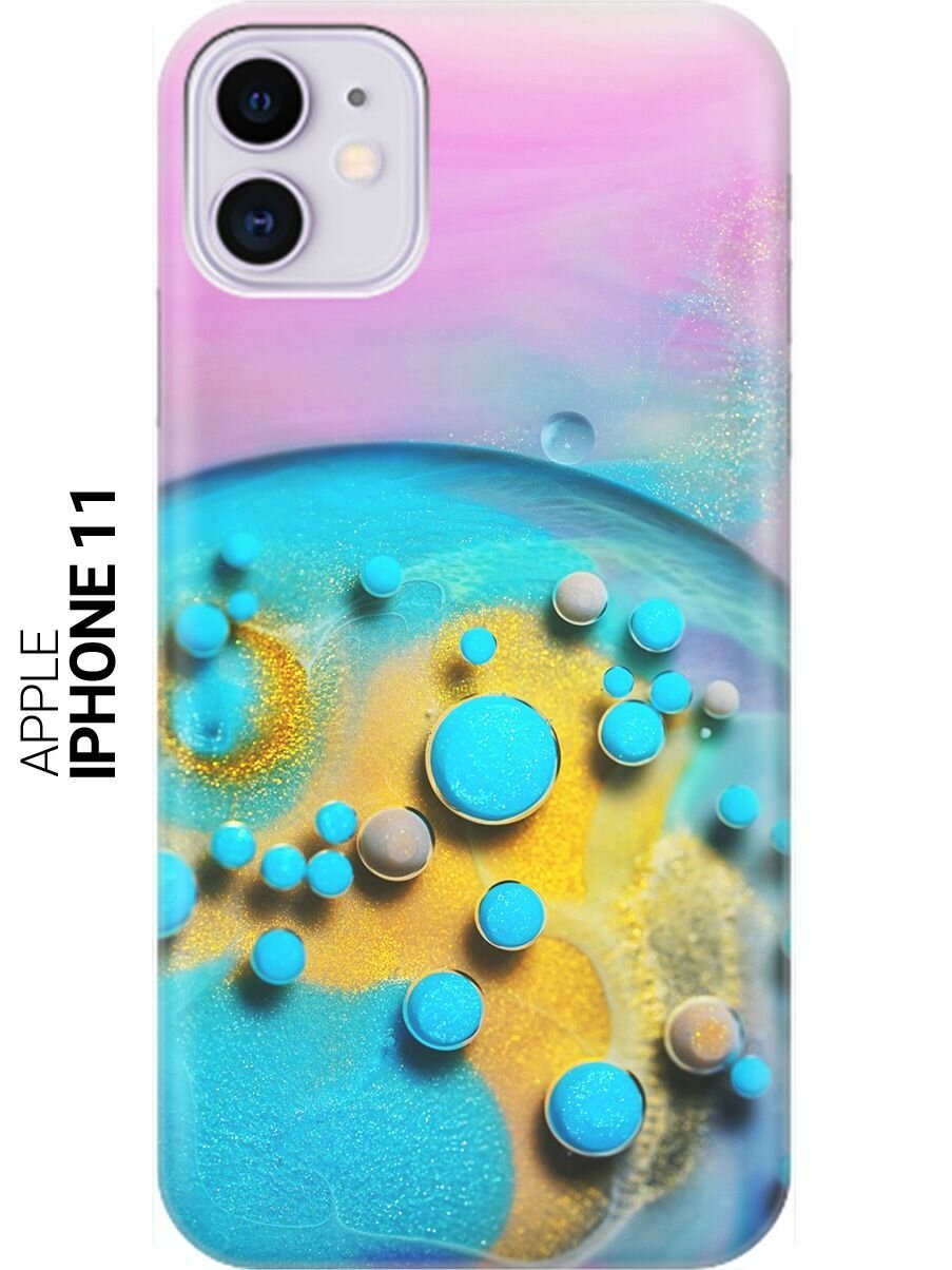 Силиконовый чехол на Apple iPhone 11 / Эпл Айфон 11 с рисунком "Цветные капли"