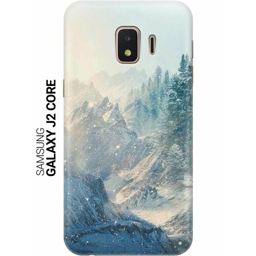 Ультратонкий силиконовый чехол-накладка для Samsung Galaxy J2 Core с принтом Снежные горы и лес ультратонкий силиконовый чехол накладка для samsung galaxy s10 с принтом снежные горы и лес