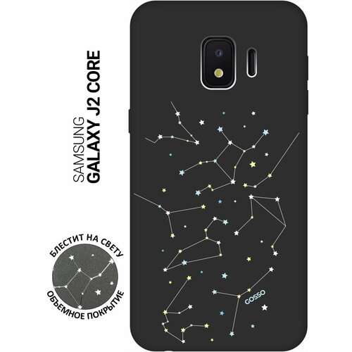 ультратонкая защитная накладка soft touch для samsung galaxy a40 с принтом constellations черная Ультратонкая защитная накладка Soft Touch для Samsung Galaxy J2 Core с принтом Constellations черная