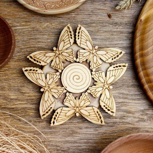 Подставка под горячее Бабочки D 11 см можжевельник 450₽