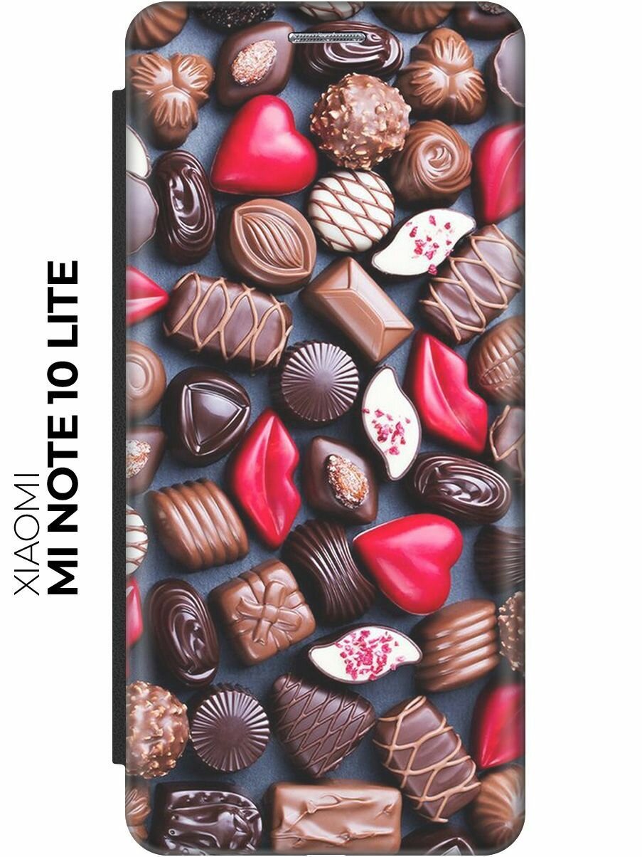 Чехол-книжка Набор шоколада на Xiaomi Mi Note 10 Lite / Сяоми Ми Ноут 10 Лайт черный