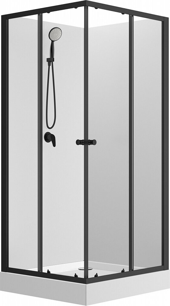 фото Душевая кабина Loranto Neo 90х90 см CS-21801, чёрный/прозрачное