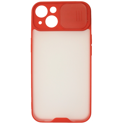 Накладка силикон для iPhone 13 со шторкой для камеры Красный накладка силикон для iphone 12 12 pro со шторкой для камеры чёрная