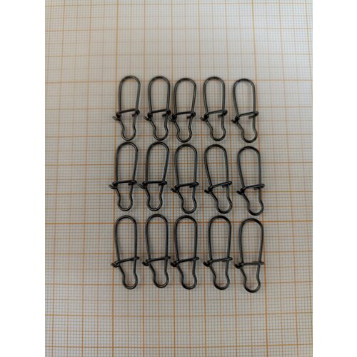фото Карабин рыболовный "fysadei fishing swivels" с нагрузкой до 33 кг, 15 штук размер #4