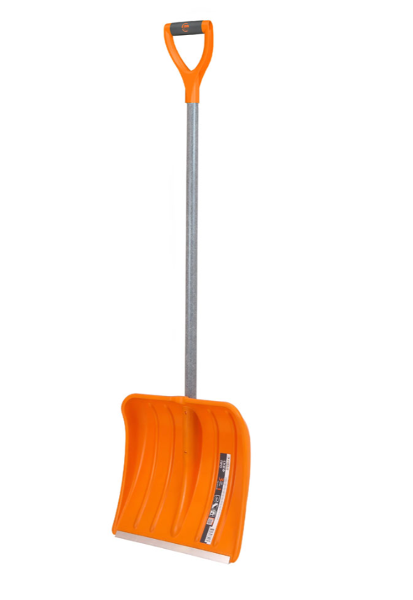 Лопата снеговая цикл Скиф Про 8999-00, пластик, 36,5х38см, оранжевый, черенок стеклопластик