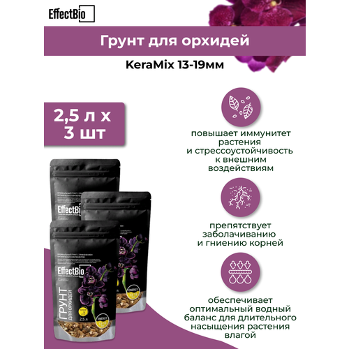 3 шт: Грунт для орхидей KeraMix 2.5л 13-19мм