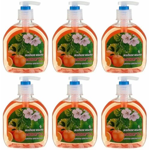 Минута Жидкое мыло с дозатором Цветы апельсина, 300 мл,6 шт.