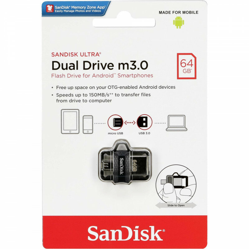 Флешка USB SANDISK Ultra Dual 64Гб, USB3.1, черный [sddd3-064g-g46] - фото №18