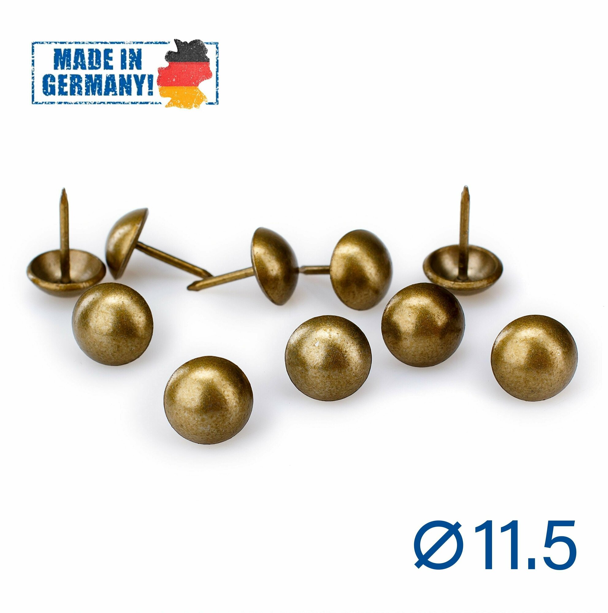 фото Гвозди мебельные декоративные, d 11.5 мм, 50шт, бронза "френч", 1009, для обивки и декора, HEICO