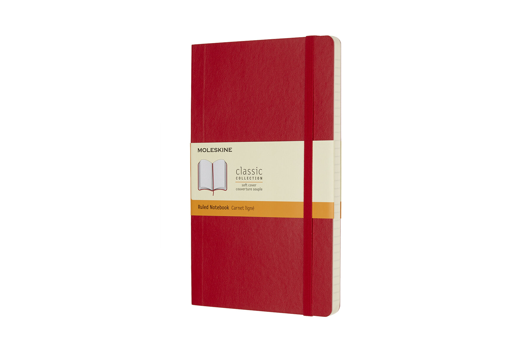 Записная книжка Moleskine Classic Soft(мягкая обложка), в линейку, Large (13x21 см), красная
