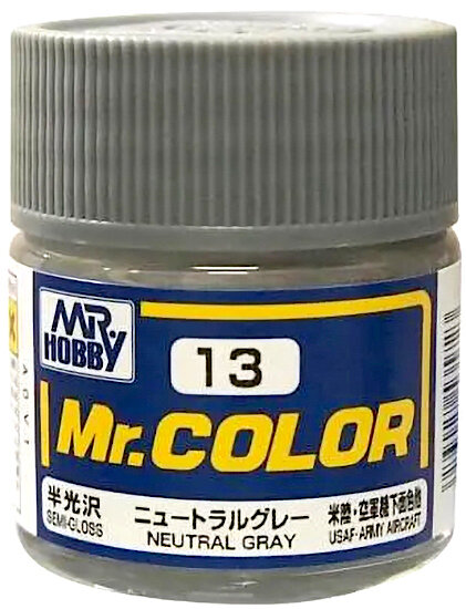 фото MR.HOBBY Mr.Color Neutral Gray (USAF-Army Aircraft), Нейтральный серый полуматовый, Краска акриловая, 10мл