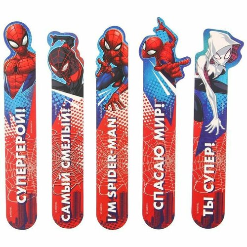 Закладки MARVEL Человек-паук, 5 шт в 1 упаковке, 3 упаковки миска на резинке утяжеленная marvel человек паук 300мл 1 шт