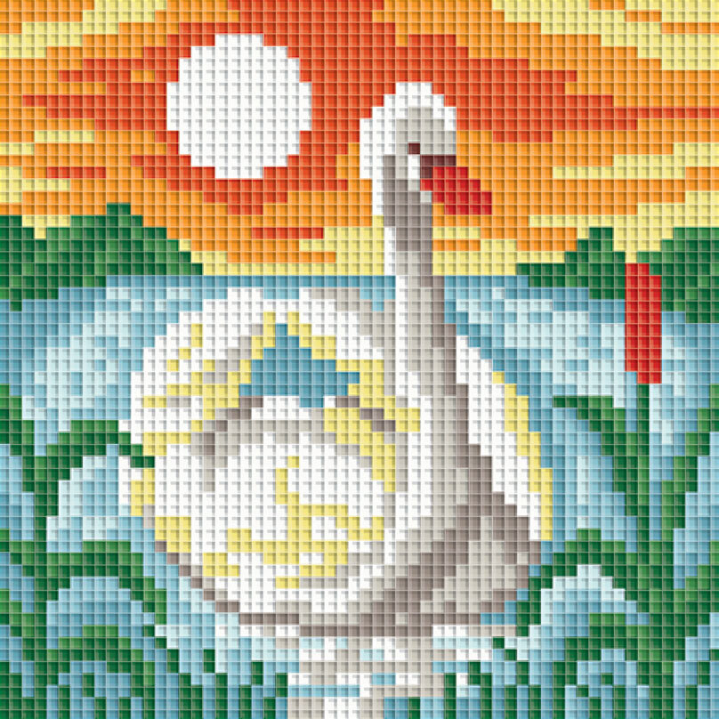 Белоснежка Мозаичная картина "Белый лебедь"