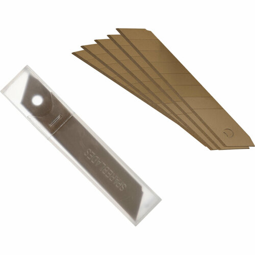 vira лезвия д ножей сегм титан 18 мм 5 шт 832018 Лезвие для ножей запасное Attache Selection 18мм сегм. титан. пок, SK5, 5шт/уп