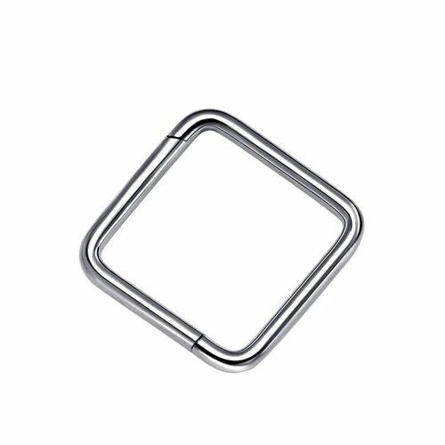 Пирсинг Пирсинг Титан Квадрат Кликер, размер 10 мм, серебряный, серый