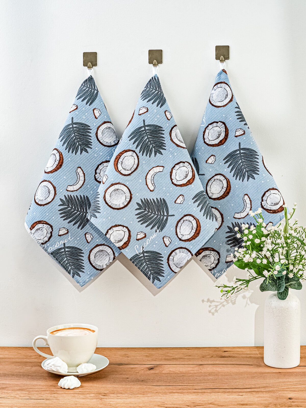 фото Набор кухонных полотенец, Полотенце кухонное DOLLTALL, Вафельная фактура, 45x60, 3шт