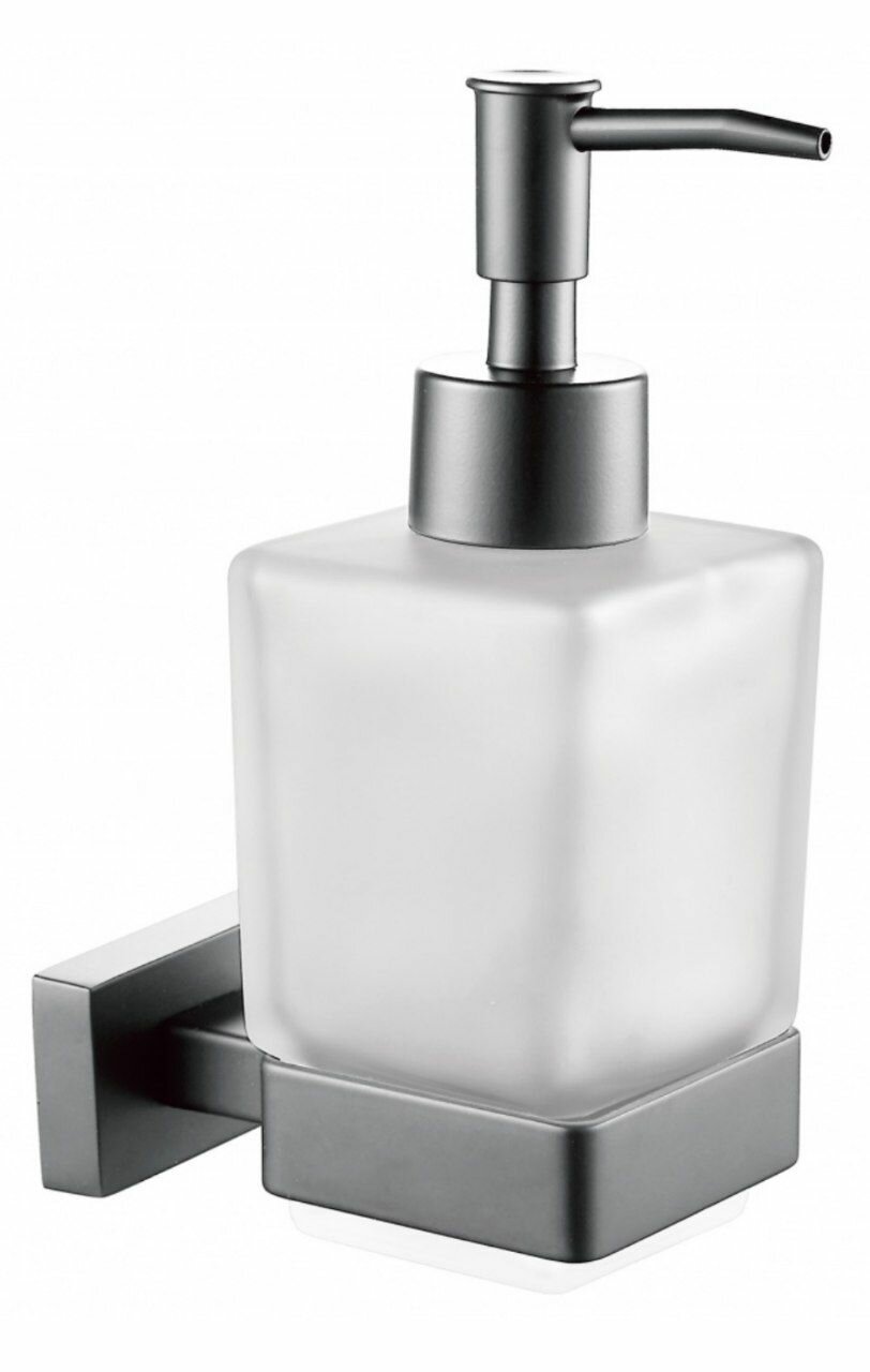 Дозатор для жидкого мыла, настенный, стеклянный ViEiR V5007-G графит