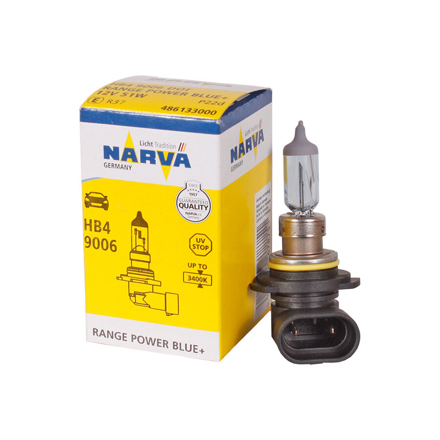 Лампа hb4 9006 range power blue+ 12v 55w p22d nva (упаковка carton box 1 шт) Narva 48613