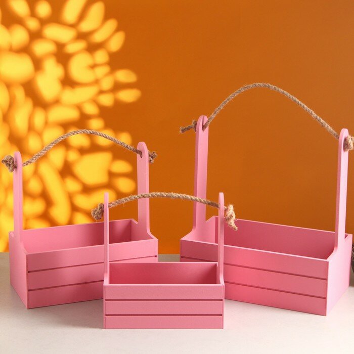 Набор кашпо деревянных 3 в 1 (29×18×33; 25×15×30; 21×12×23) 