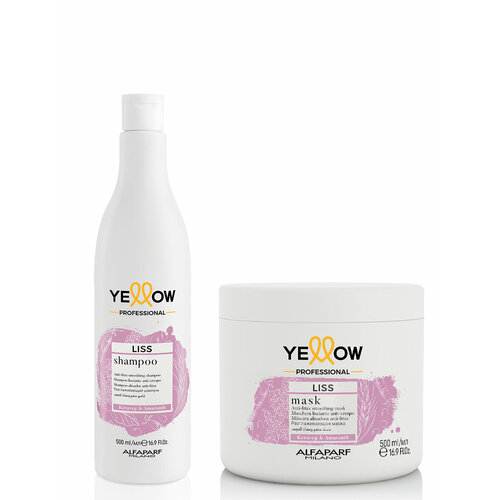 шампунь антифриз для гладких волос yellow liss shampoo 500 мл Набор для гладких волос YE PROFESSIONAL LISS шампунь 500 мл + маска 500 мл, YELLOW, 25111_25113