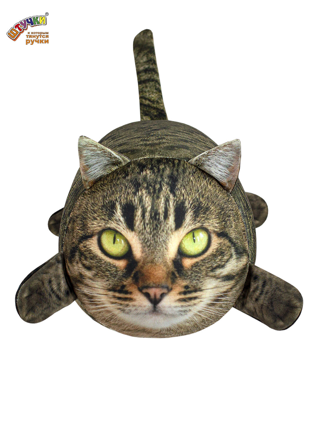 фото Подушка-валик "Кот Серо-Коричневый"