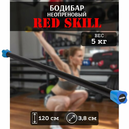 Бодибар для фитнеса RED Skill, 5 кг бодибар с эспандерами и петлями