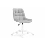 Компьютерное кресло без подлокотников KAPIOVI SETRO, светло-серый велюр, белый каркас - изображение