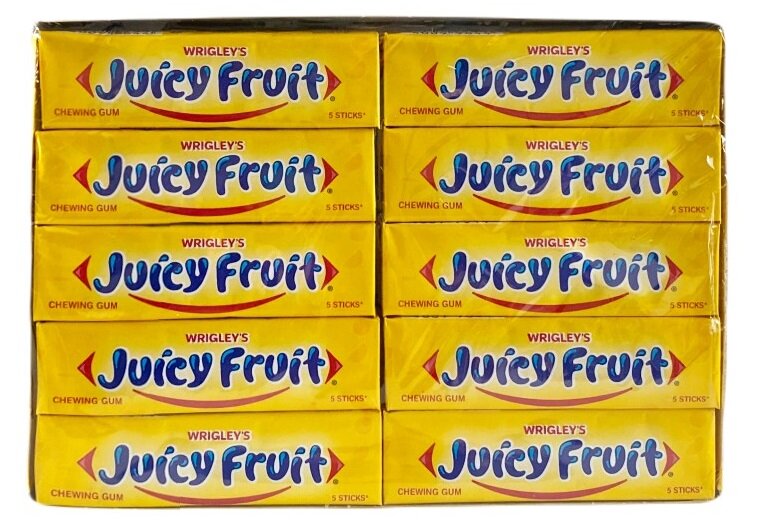 Жевательная резинка Wrigley's Juicy Fruit Ригли джуси фрут, 1 упаковка по 20 шт